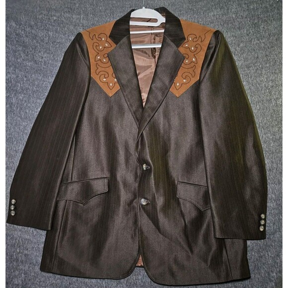 Vintage Mesquite Niver Blazer Mens 42R Western Sport Coat Rockabilly Chimayo USA